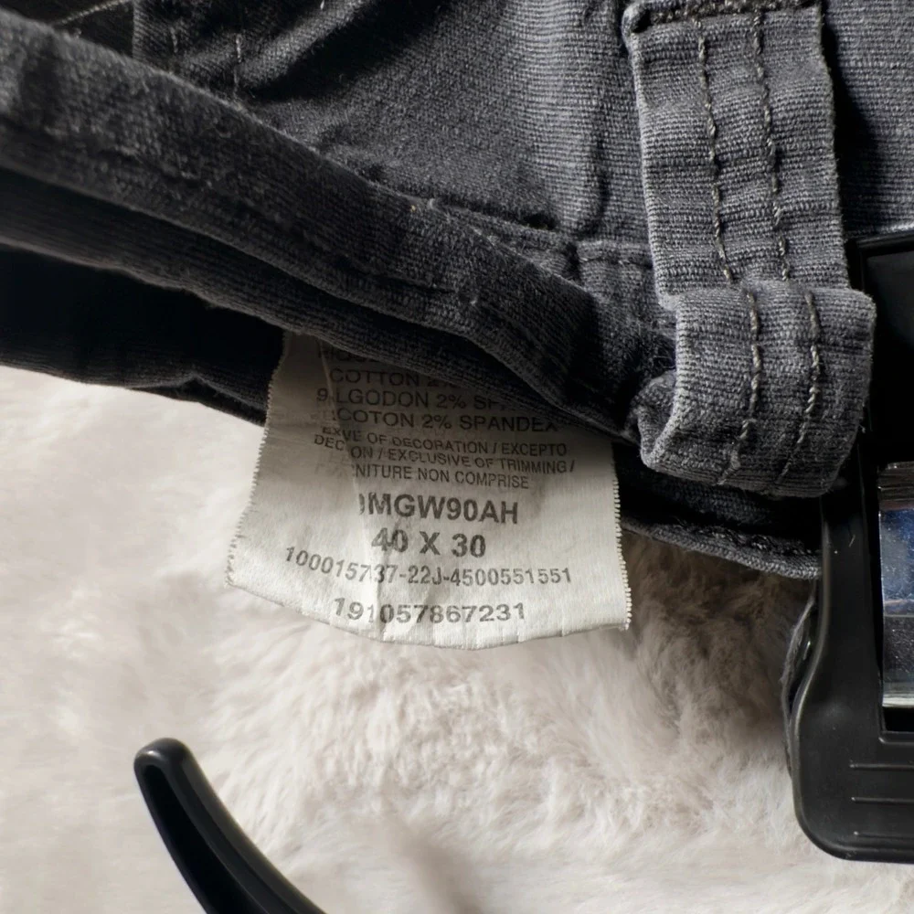 Wrangler‎ Mens Cargo Pants Gray Relaxed Fit Flat Front Size 40 x 30